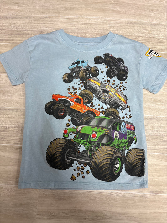 4T Monster Jam Light Blue Tee