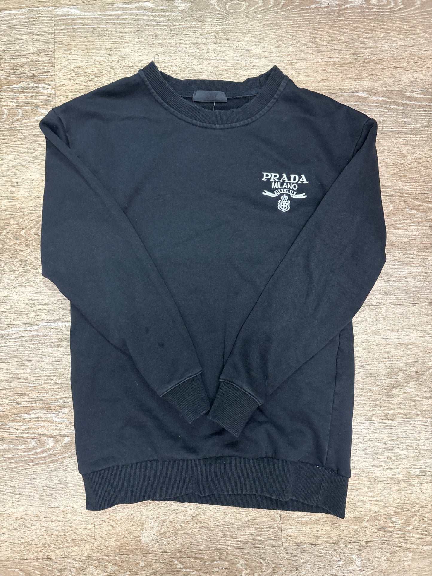 Womens Medium Faux Prada Black Cewneck