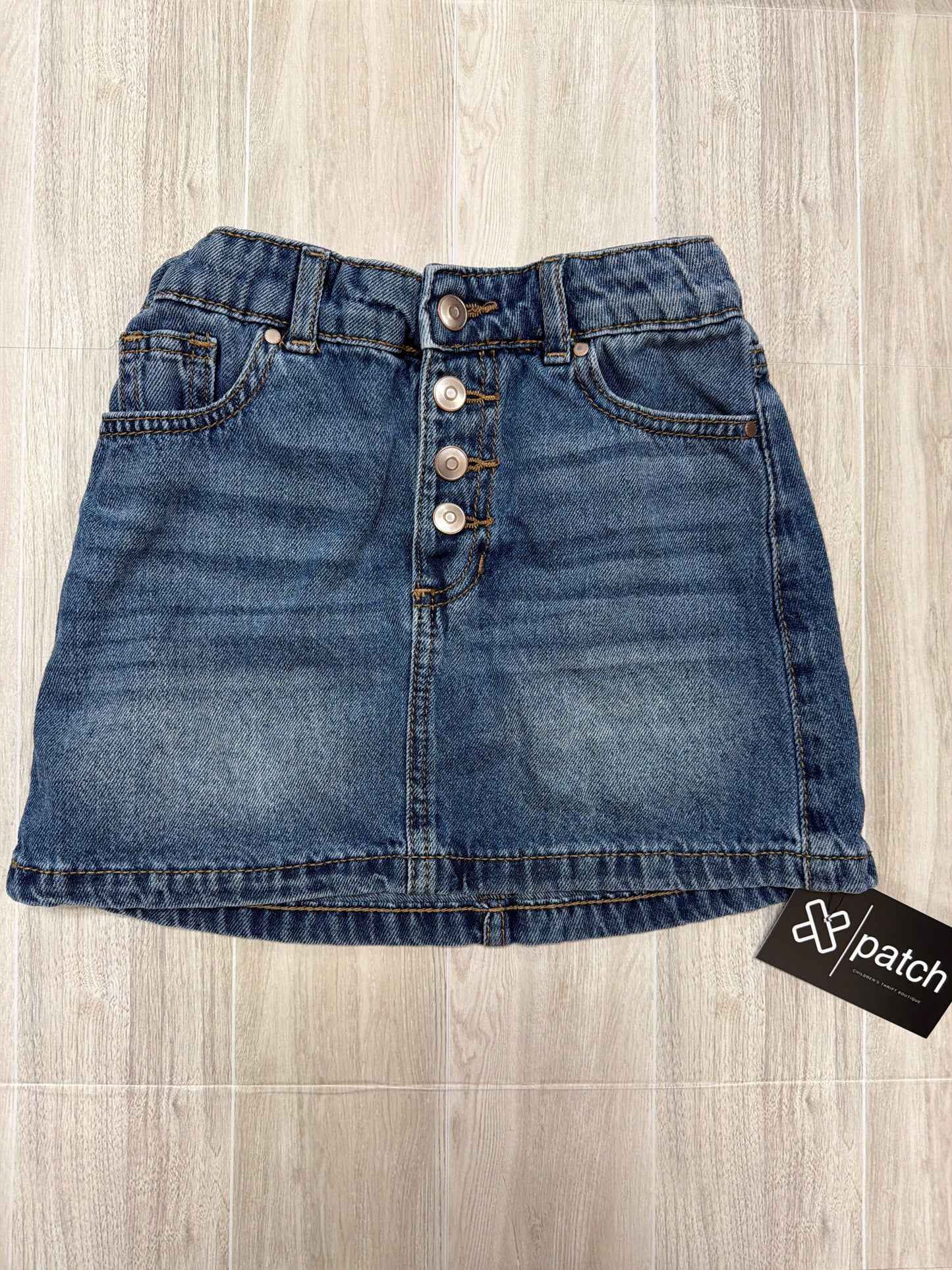 6 Denim Button Skirt