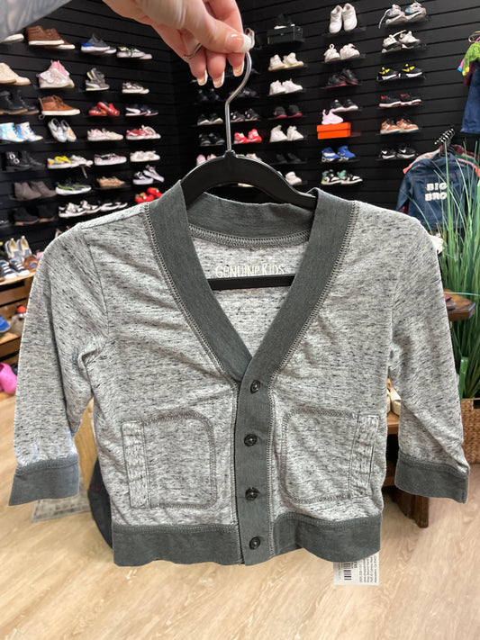 2T Gray Heathered Button Up Sweater