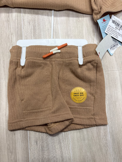 NWT 12m Beige Knit Palm Pocket 2 Piece Shortie Lounge Set