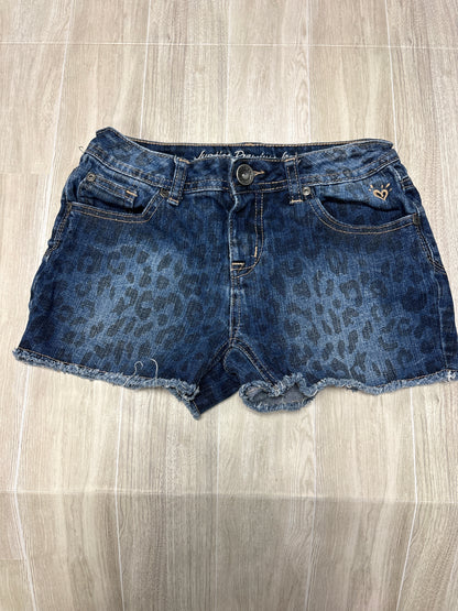 12 Justice Light Leopard Denim Shorts