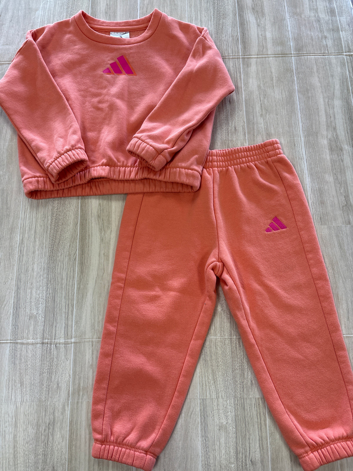 24m Adidas Peach 2 Piece Crewneck + Jogger Set