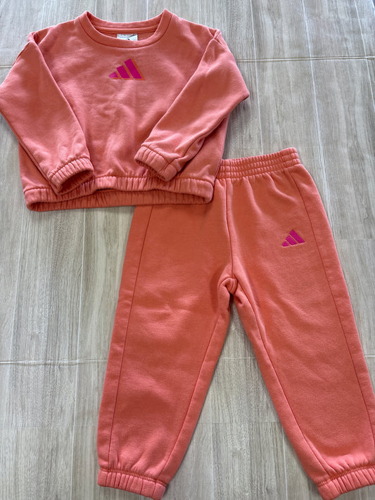 24m Adidas Peach 2 Piece Crewneck + Jogger Set