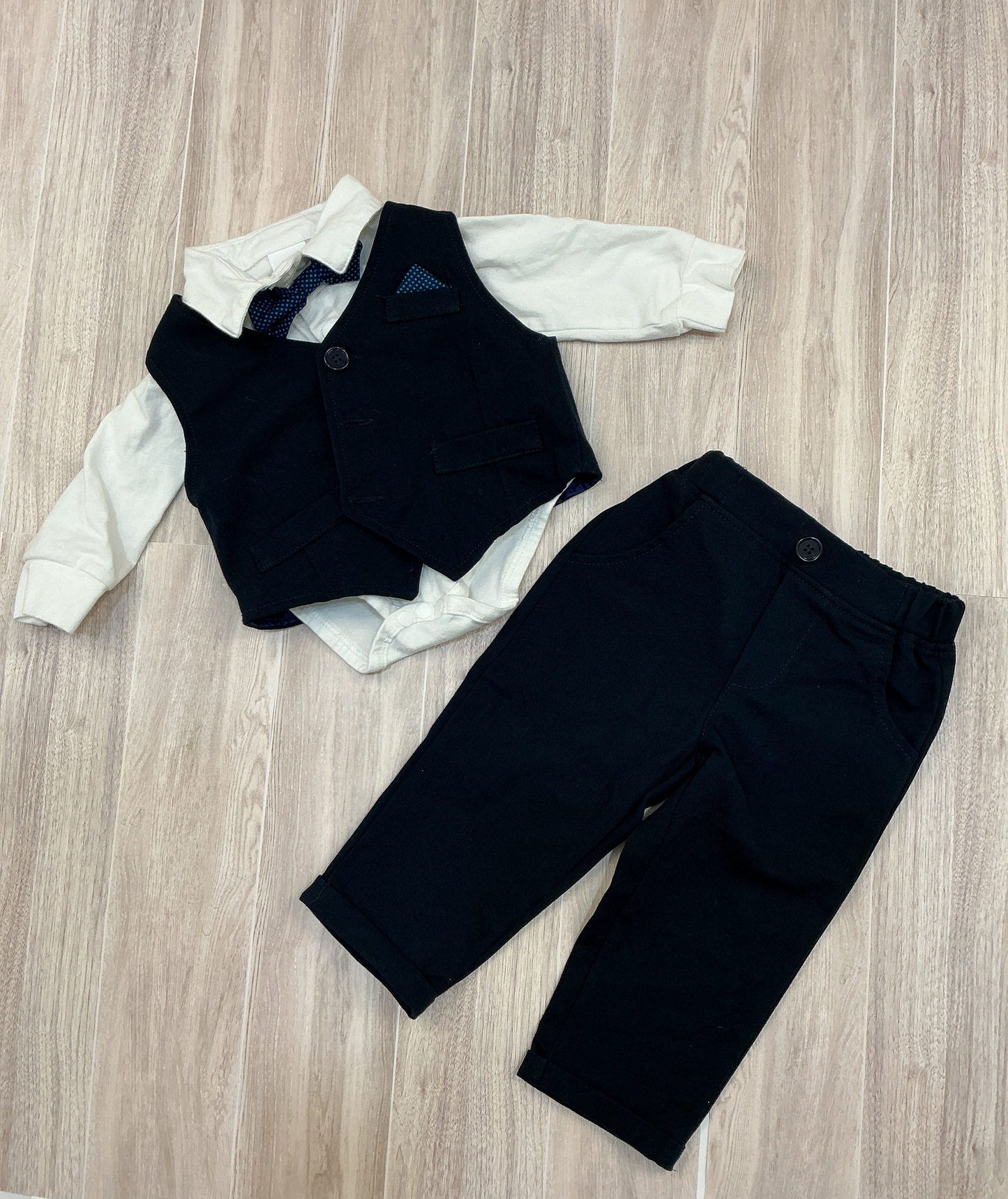 6-9m Navy Vest Suit 3 Piece Set