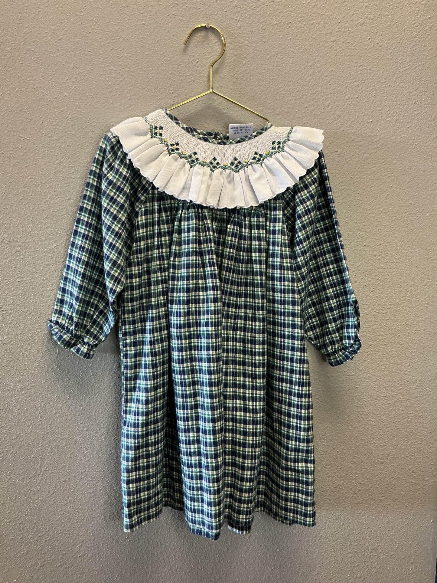 2T Vintage Plaid Collared Dress