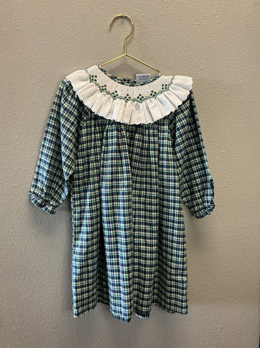 2T Vintage Plaid Collared Dress