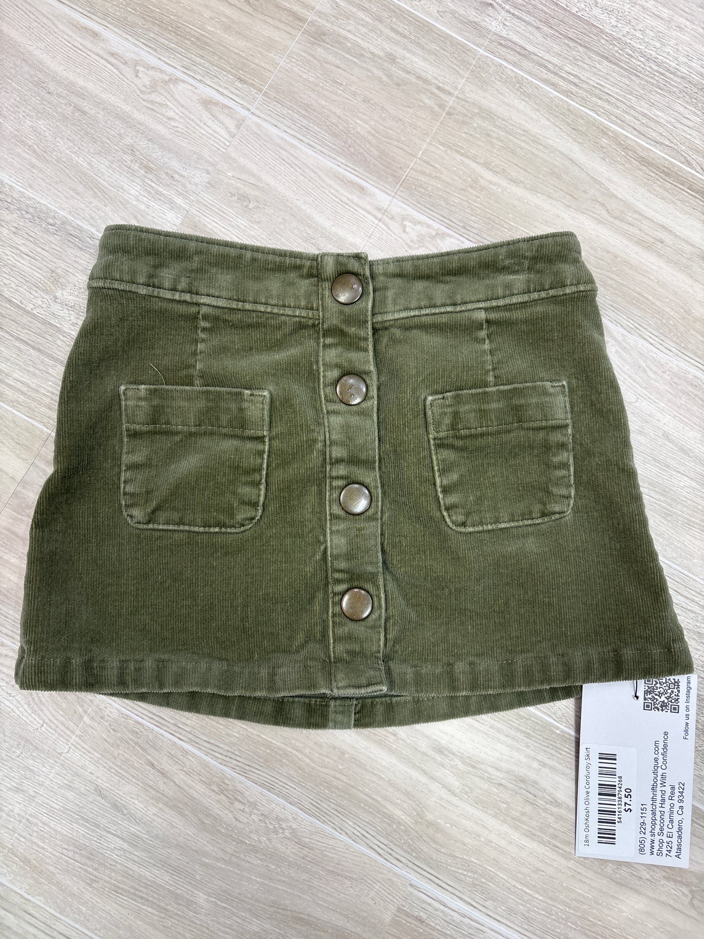 18m OshKosh Olive Corduroy Skirt