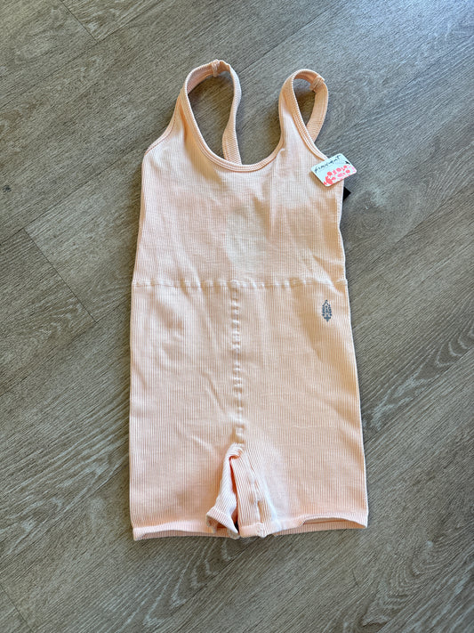 NWT XS/S Free People Movement Light Peach Ribbed Romper