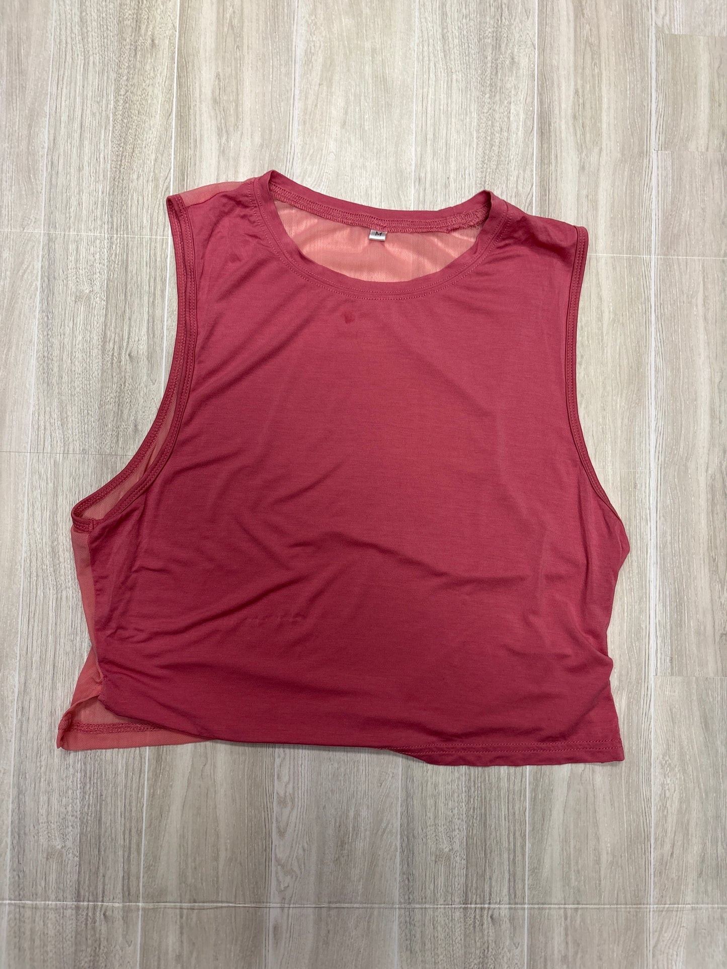 Womens Medium Salmon Sheer Back Tank