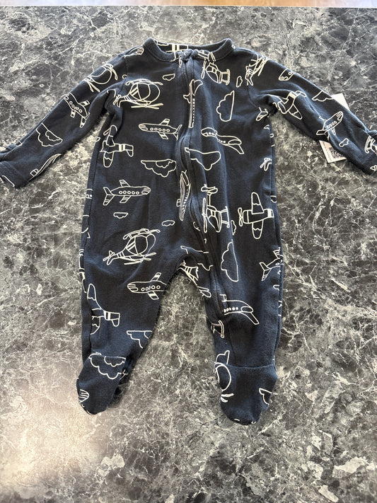 0-3m Airplane & Helicopter Pajama