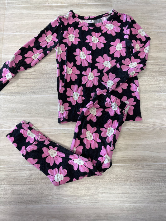 18-24m Black/Pink Skull Flower 2 Piece Pajama Set