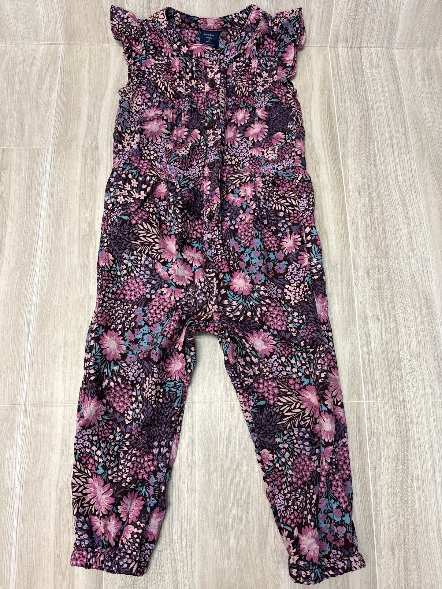 2T GAP Purple Floral Jumpsuit