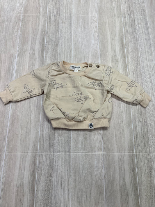 3-6m Cream Airplane Pocket Sweater
