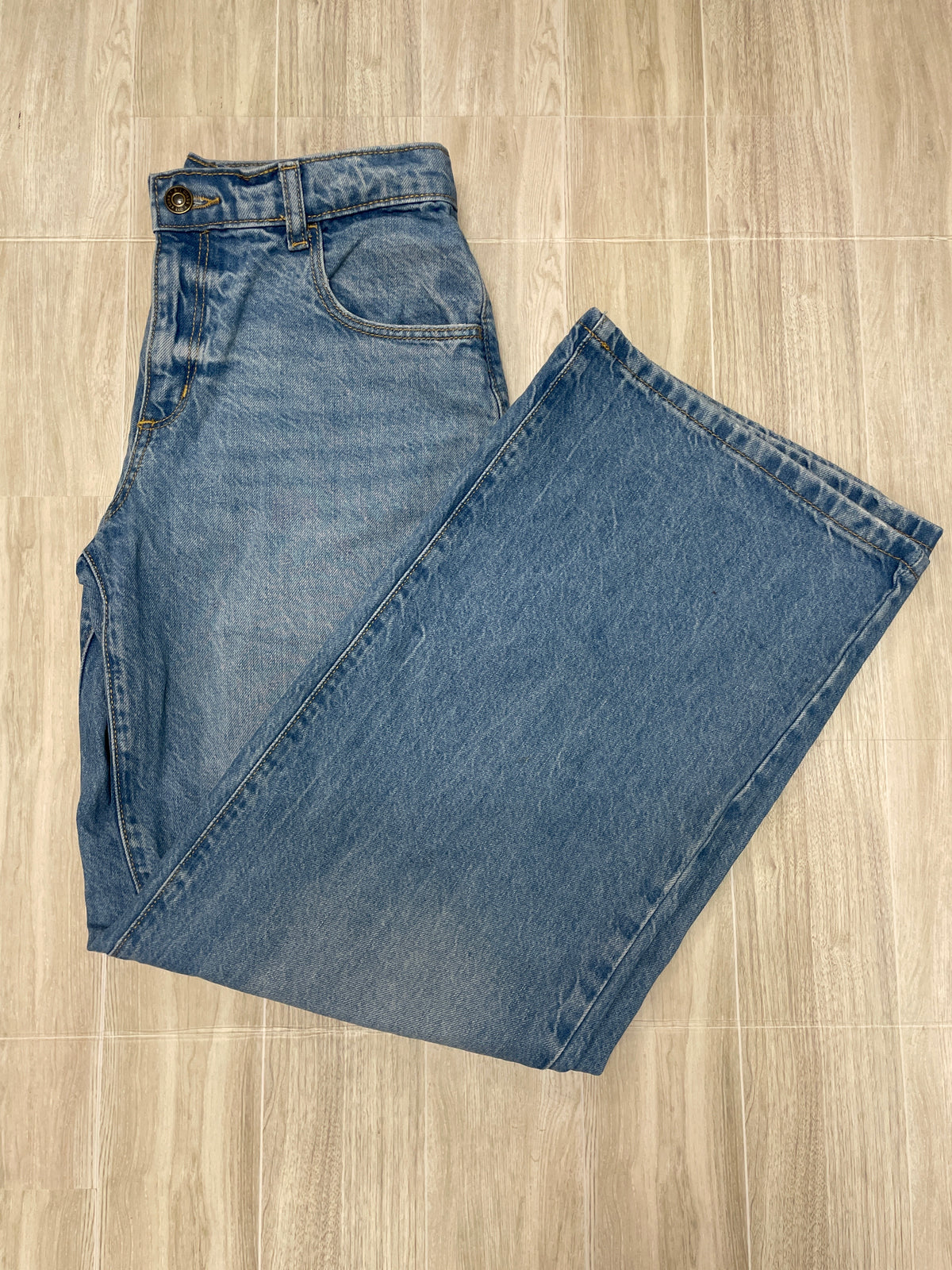 12 Medium Wash Wide Leg Denim