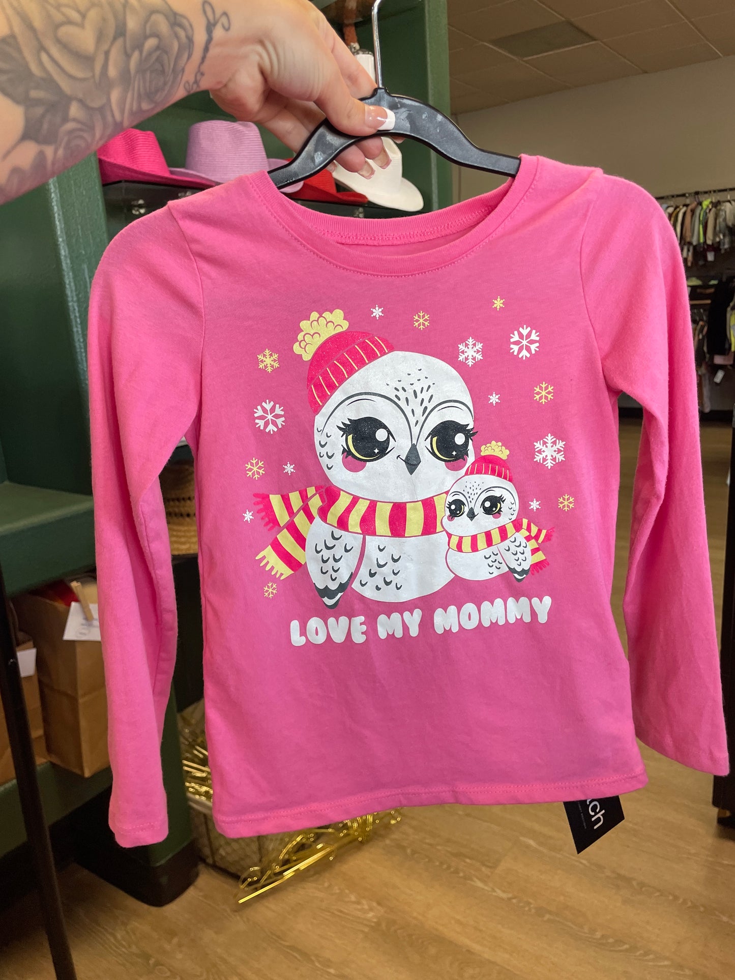 5T Owl Love My Mommy Pink Long Sleeve