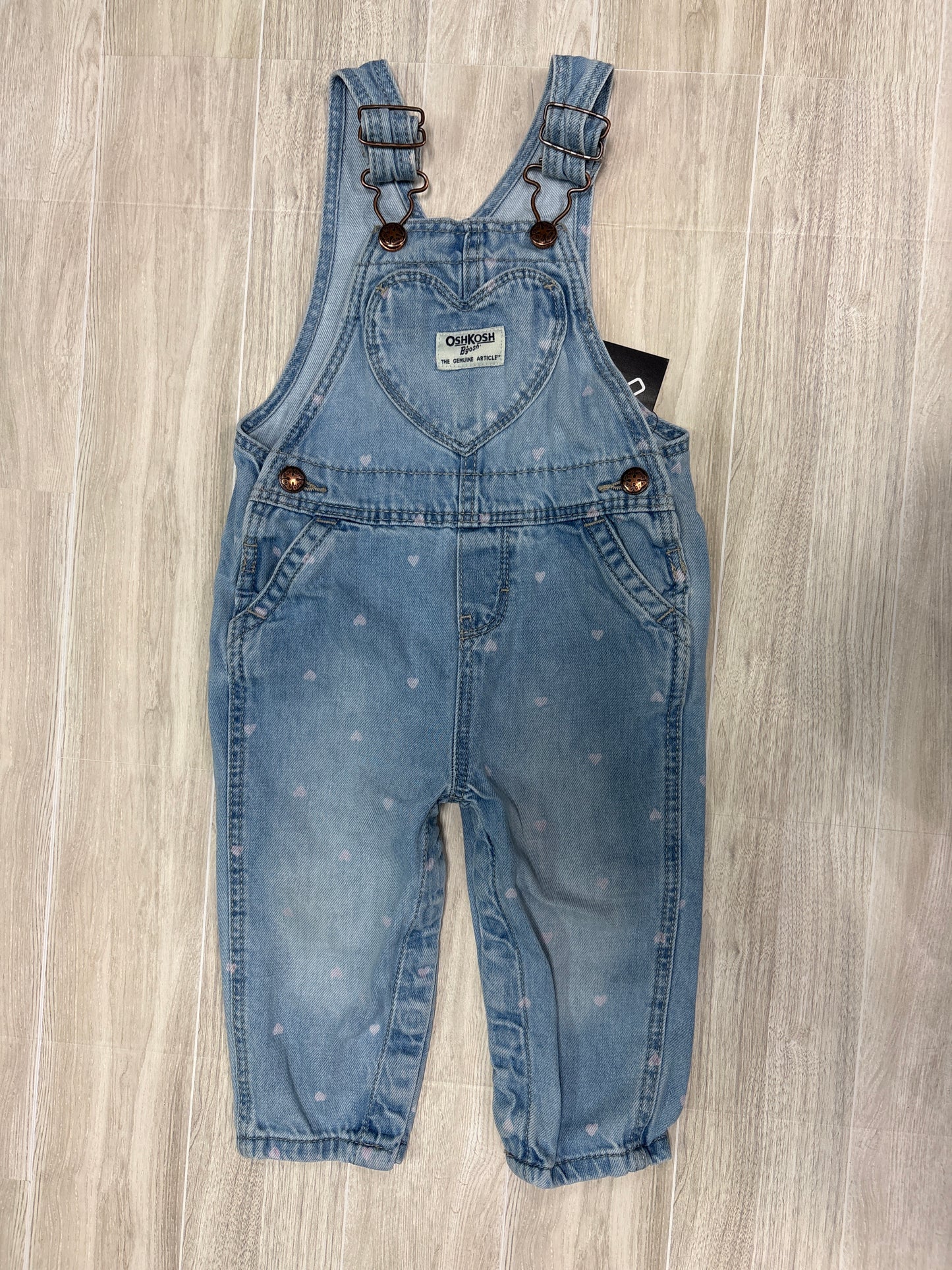 12m OshKosh Denim Heart Overalls