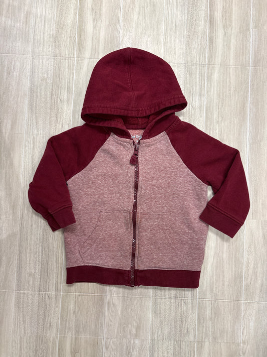 18m Heathered Maroon Zip Up Hoodie