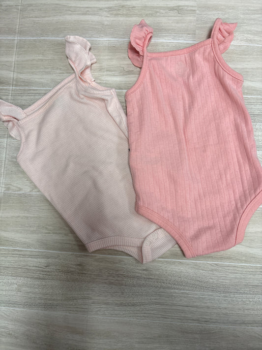 12m Pinks 2 Pack Tank Onesies