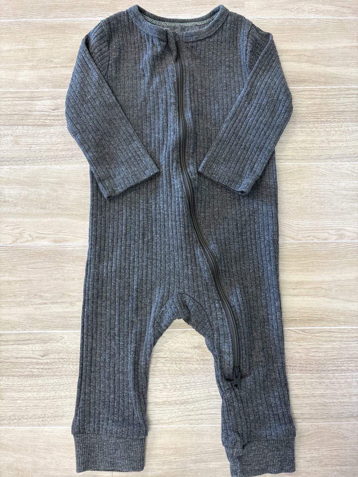 3-6m Charcoal Grey Ribbed Pajama