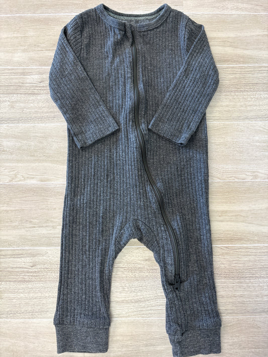 3-6m Charcoal Grey Ribbed Pajama