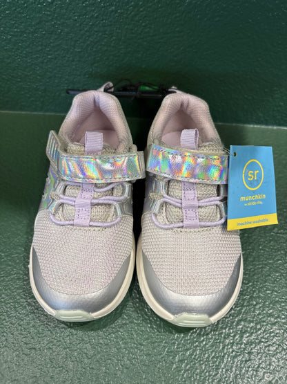 NWT Stride Rite 9c Silver/Lavender Velcro Shoe