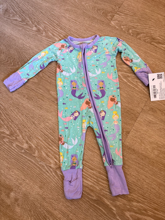 0-3m Little Sleepies Teal/Purple Mermaid Pajama