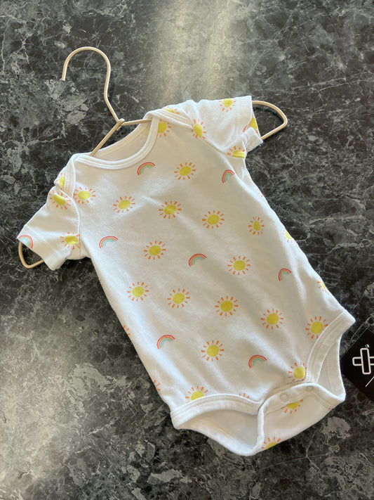 3-6m Primary Sunshine & Rainbows Onesie