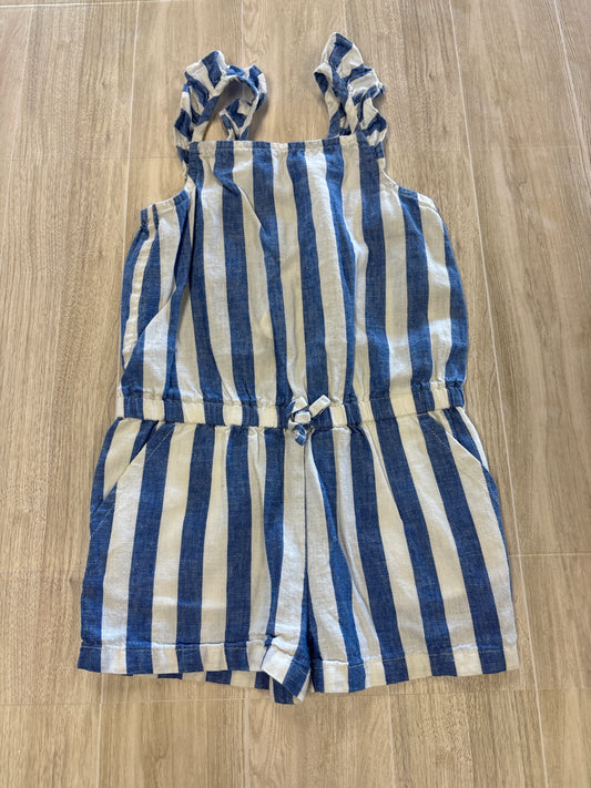 3T Blue/Whtie Striped Tank Romper