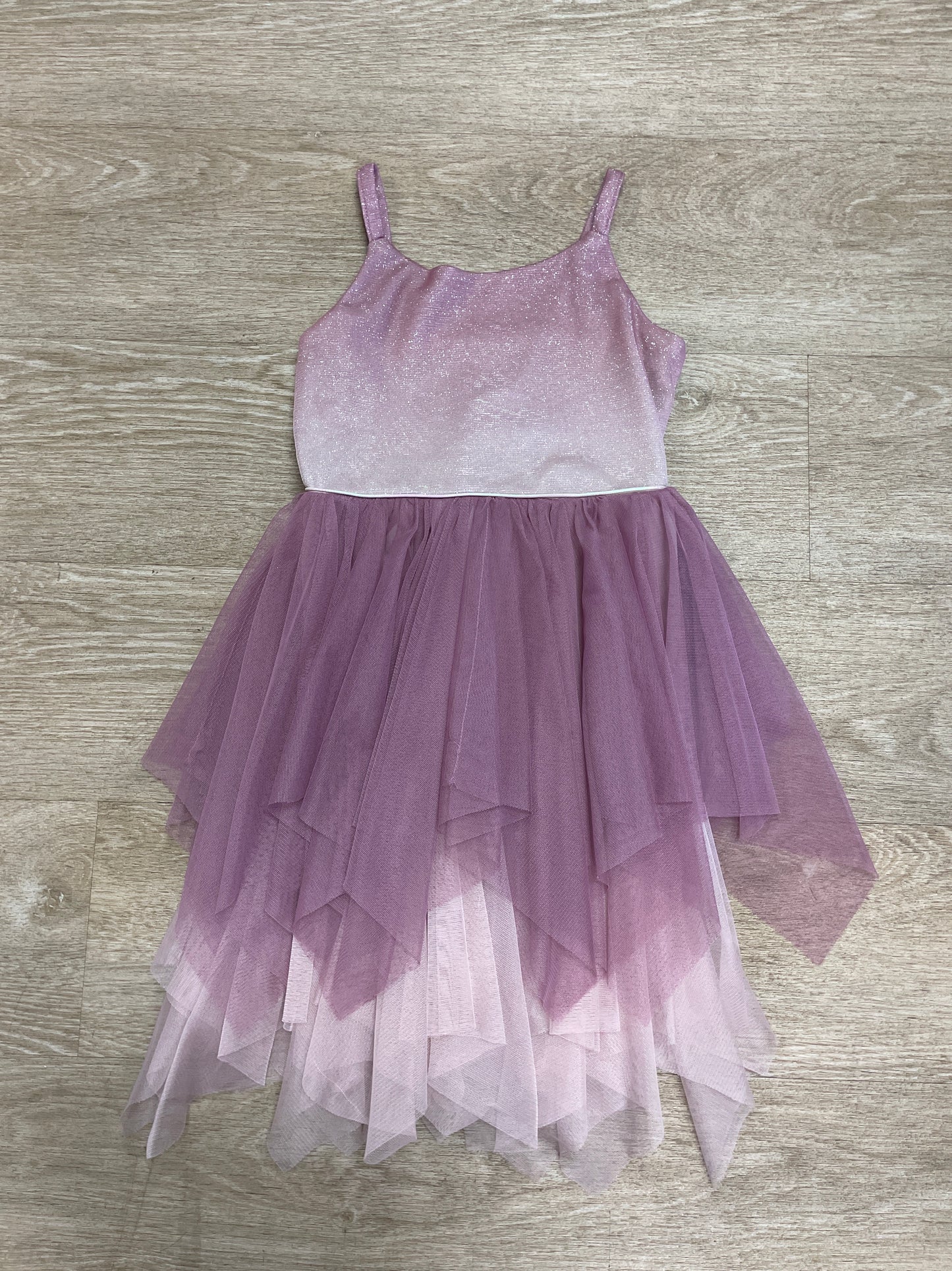 6x Pink Glitter Twirl Tank Dress