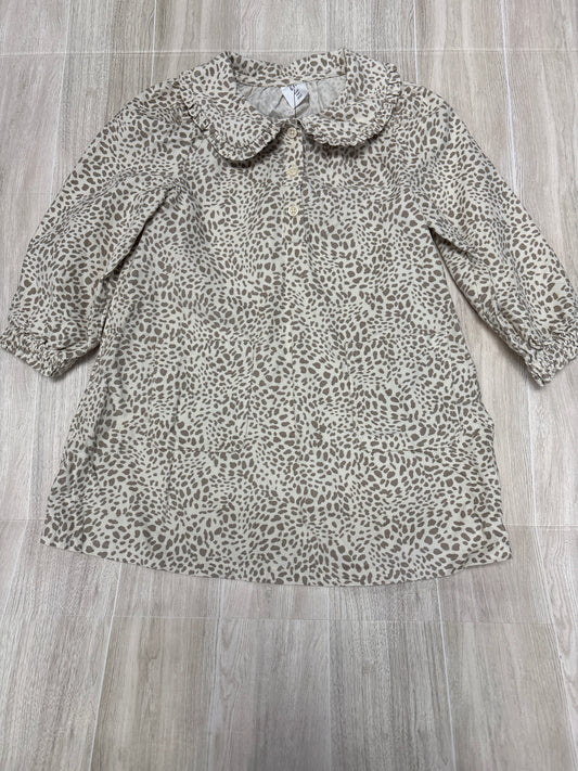 3T Gap Cream/Tan Spotted Collared Pocket Dress