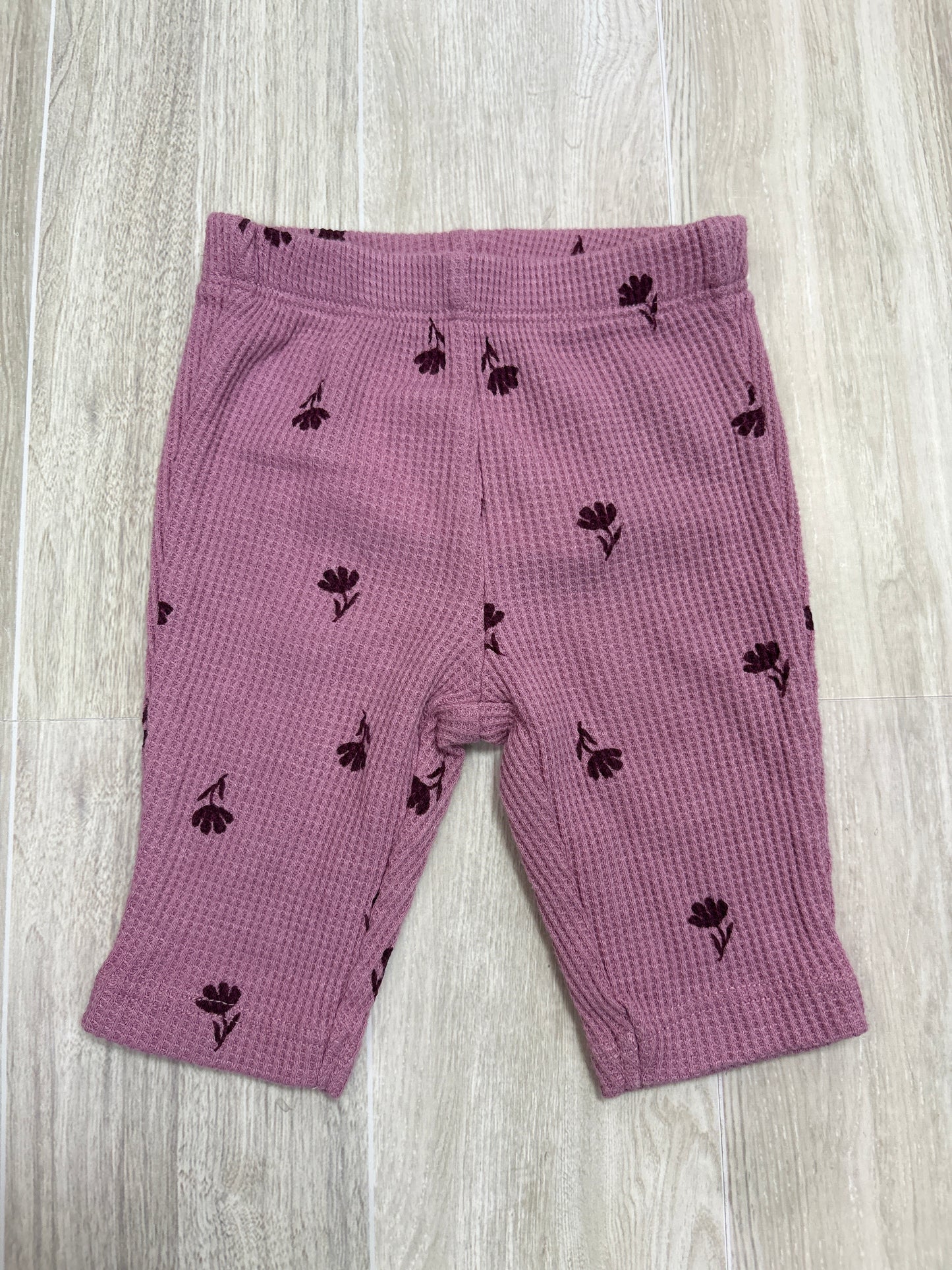 Newborn Mauve Floral Waffle Knit Legging