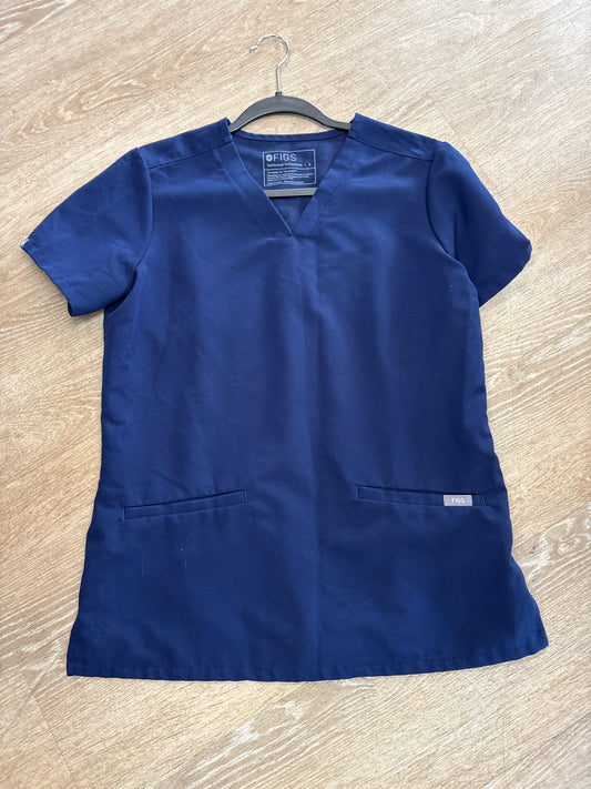 Womens Small FIGS Scrub - Navy Shirt