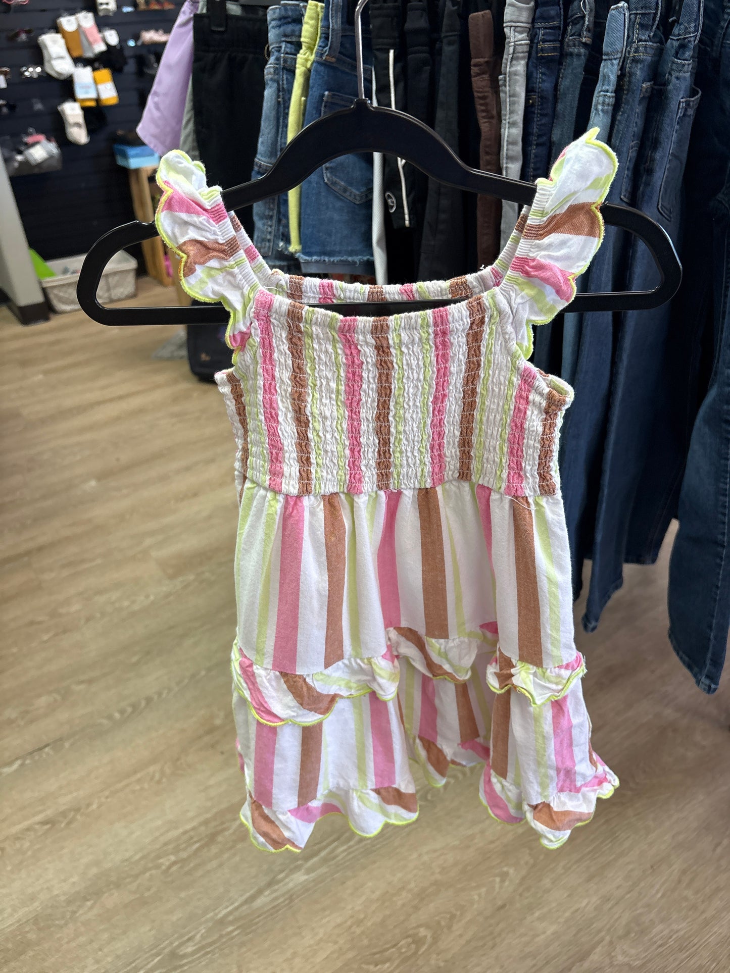 3T Striped Layered Tank Dress