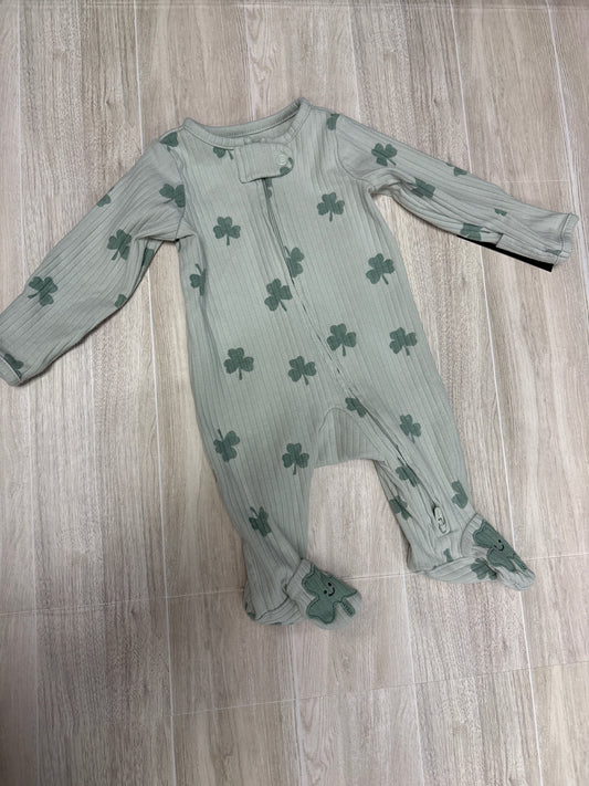 Newborn Ribbed Four Leaf Clover Pajama