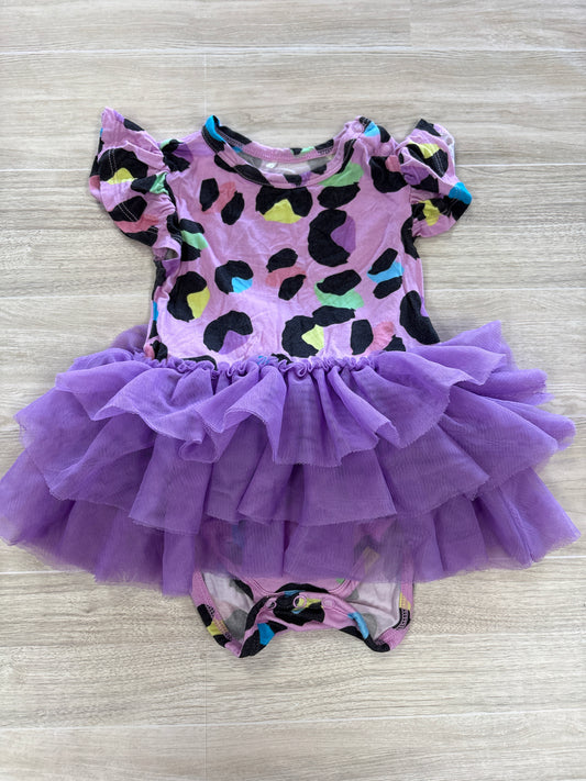 12-18m Posh Peanut Lavender Leopard Twirl Onesie