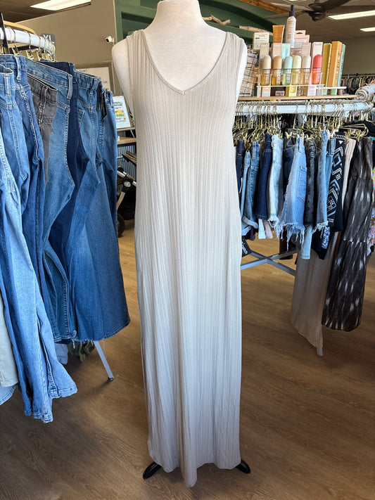 Womens Small BKE Beige Ribbed Maxi Dress