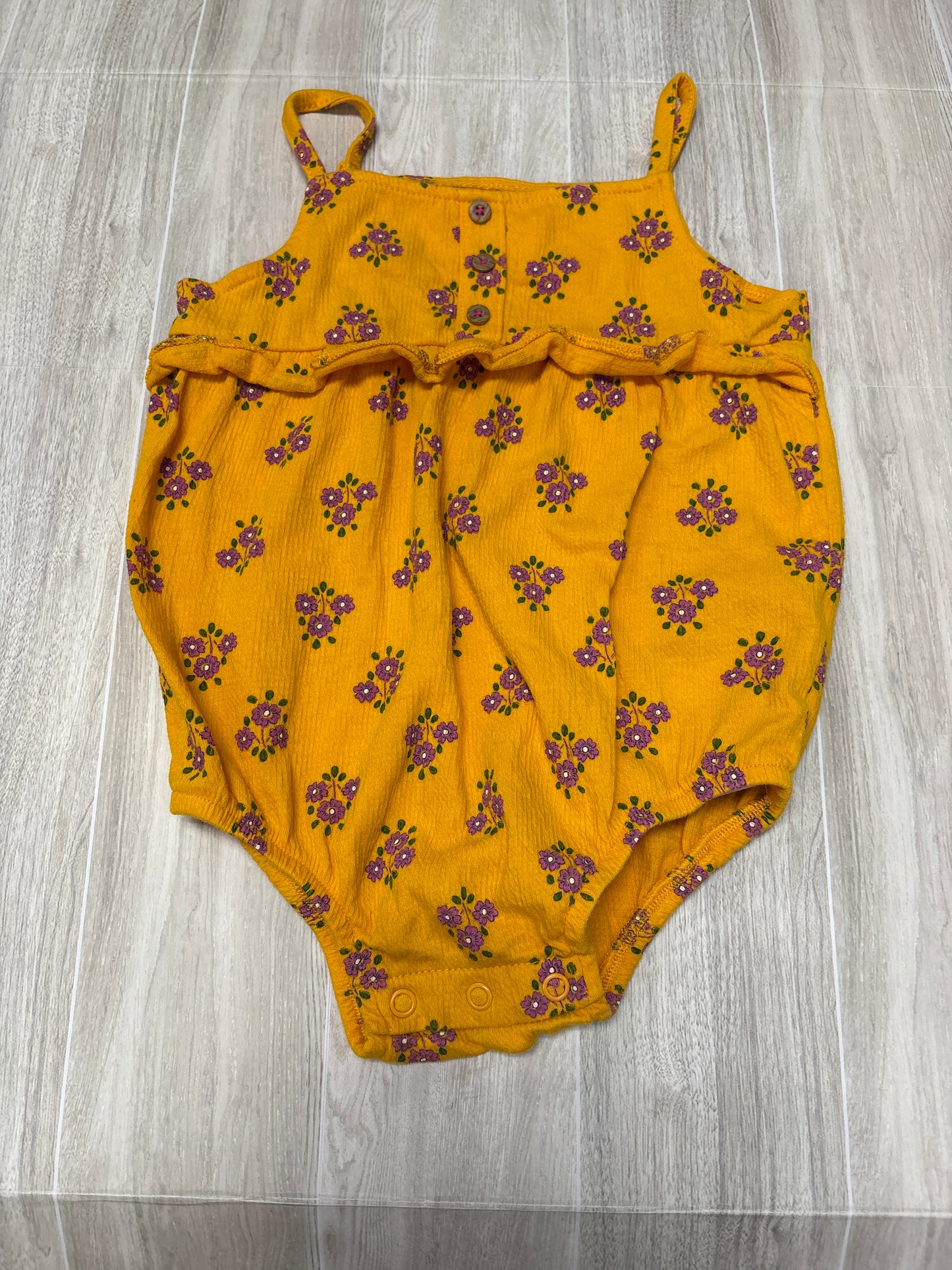 24m Orange Floral Onesie