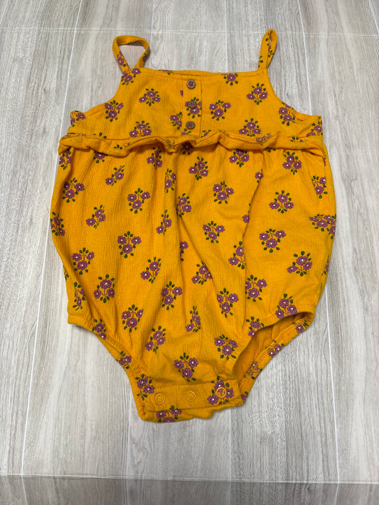 24m Orange Floral Onesie
