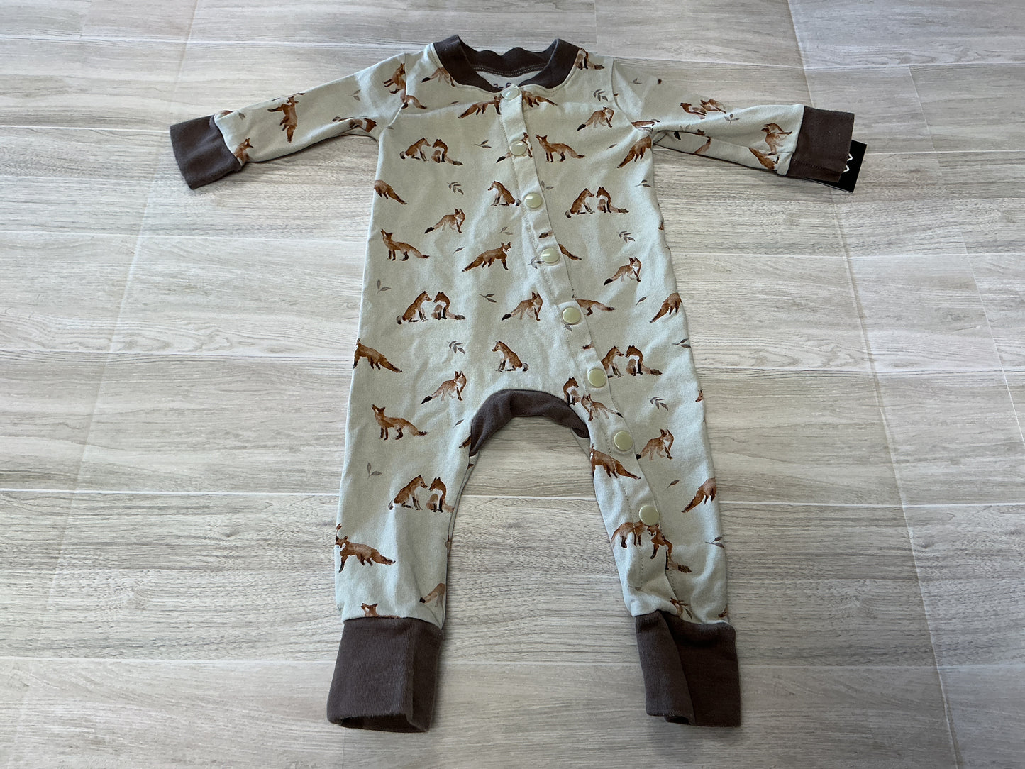 3-6m Handmade Red Fox Romper