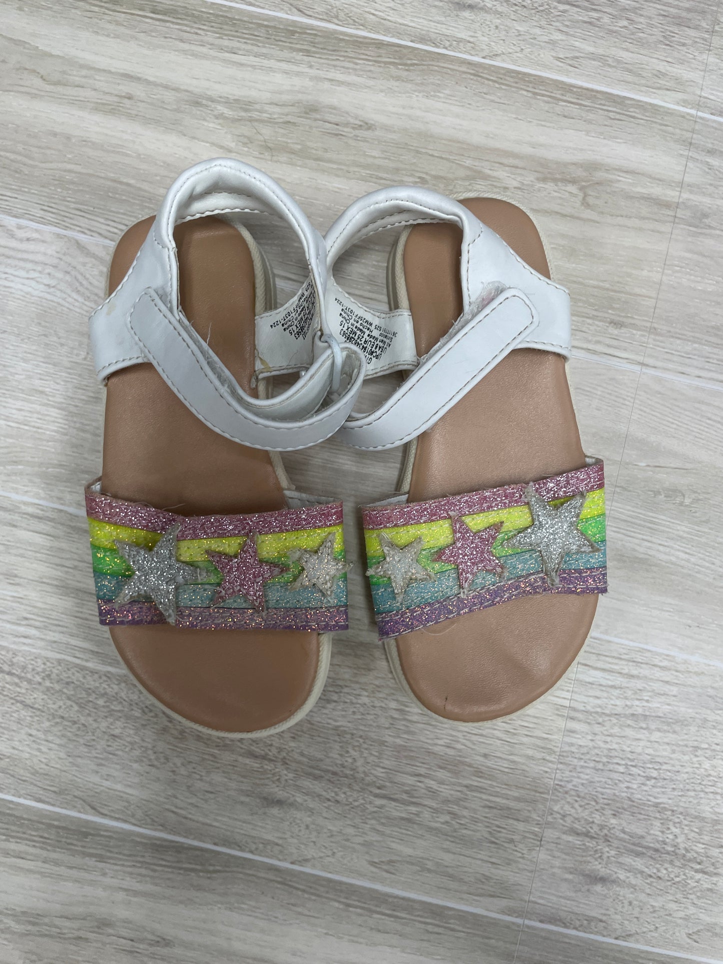 8c Glitter Rainbow Star Strappy Sandal