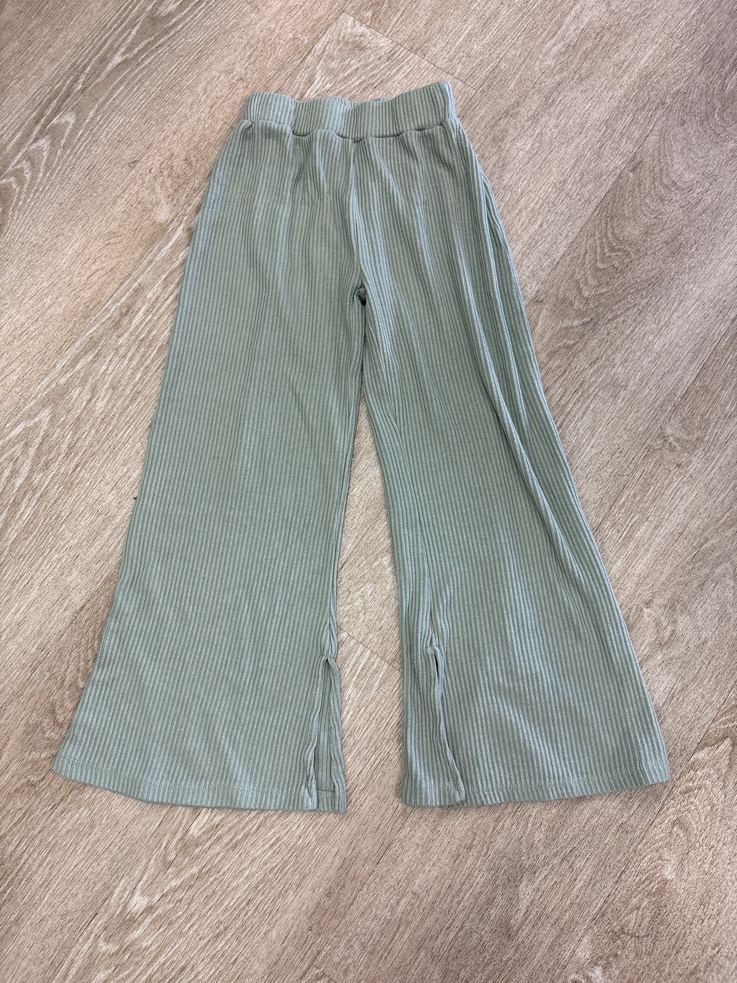 8 Sage Ribbed Wide Leg Pant