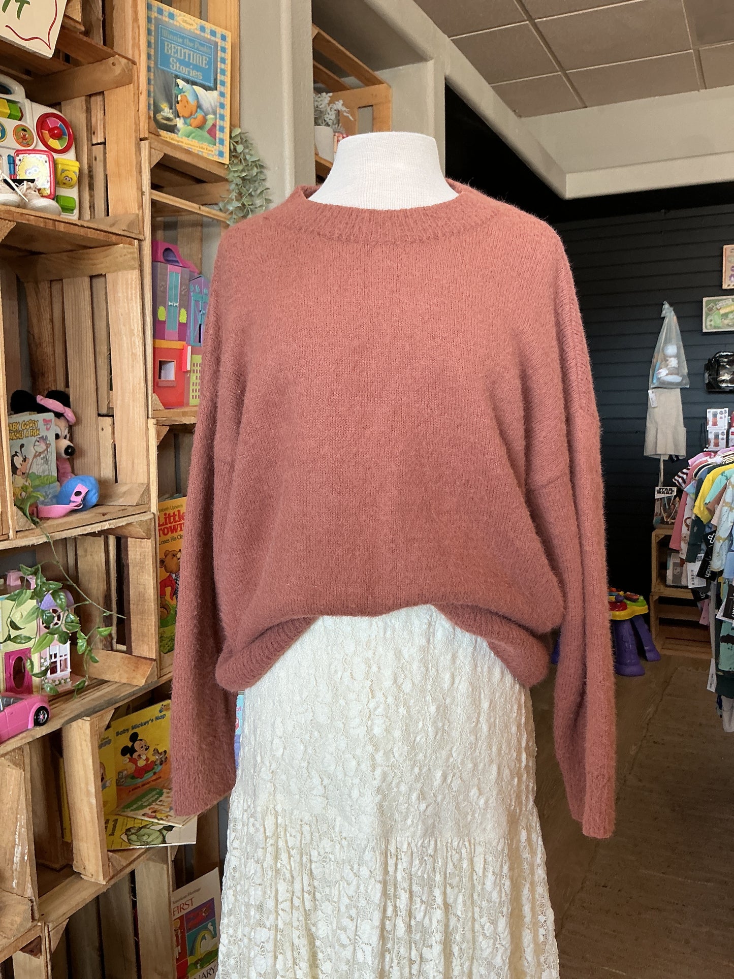 Womens Small Mustard Seed Terracotta Sweater
