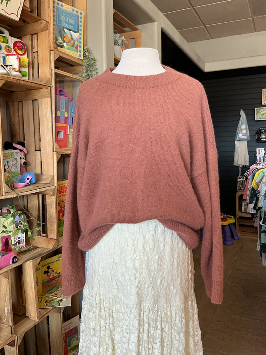 Womens Small Mustard Seed Terracotta Sweater