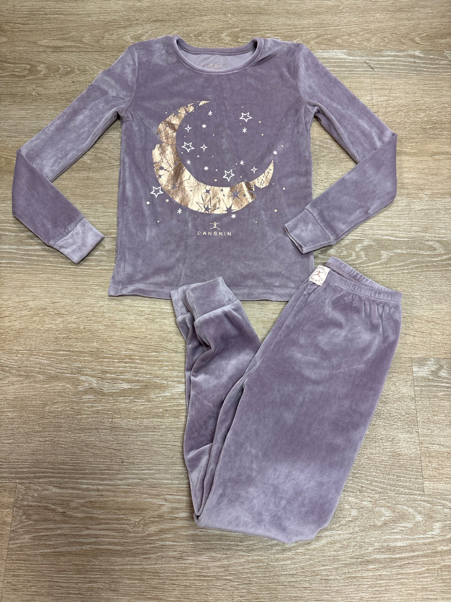 8 Lavender Velour Moon + Stars Pajama Set