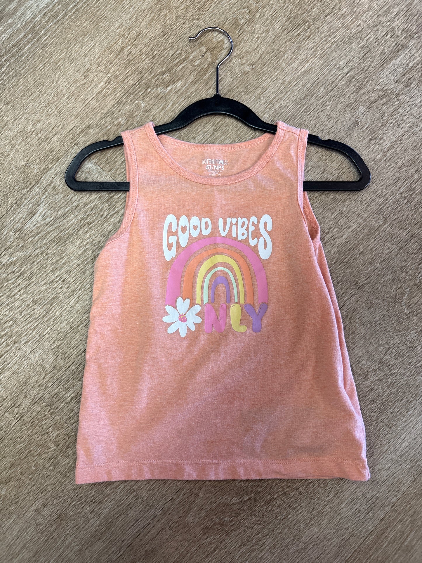 5T Peach Good Vibes Only Tank