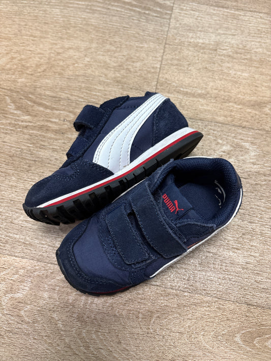 8c Puma Navy/Red/White Velcro Shoes
