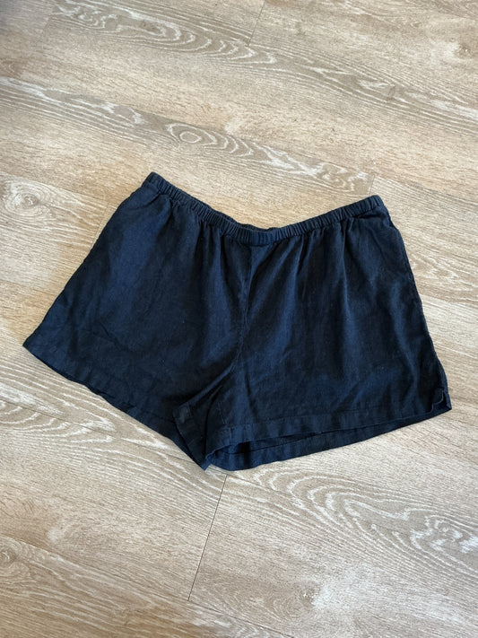 Womens Large Black Linen Soft Shorts
