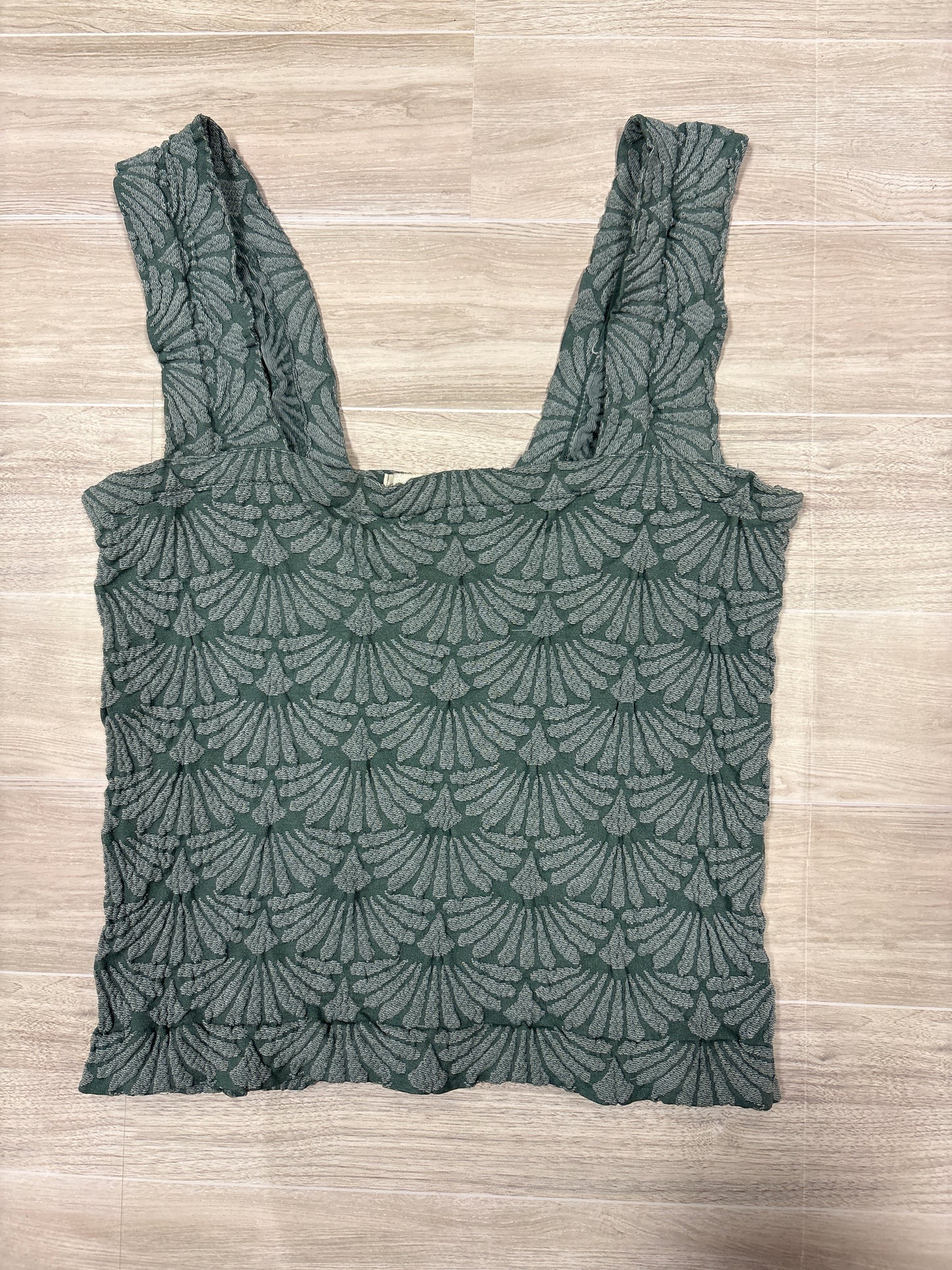 Womens Medium Coco & Shay Yours Truly Green Textured Tank