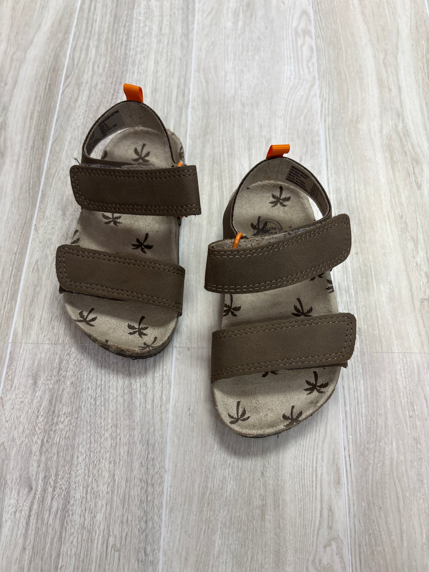 6c Brown Velcro Strap Sandals